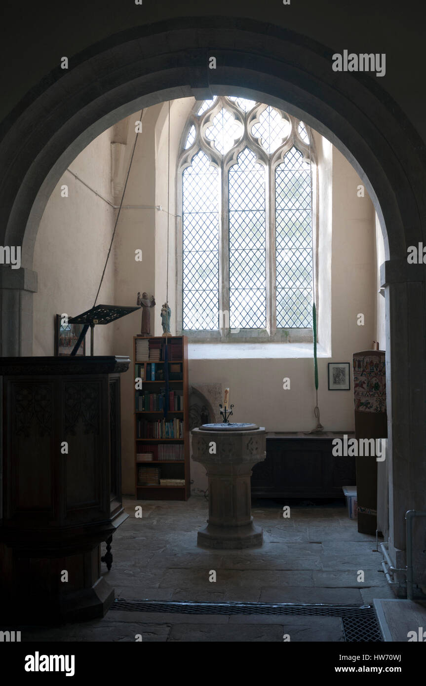 Interior view, St. Catherine`s Church, Staverton, Gloucestershire, England, UK Stock Photo